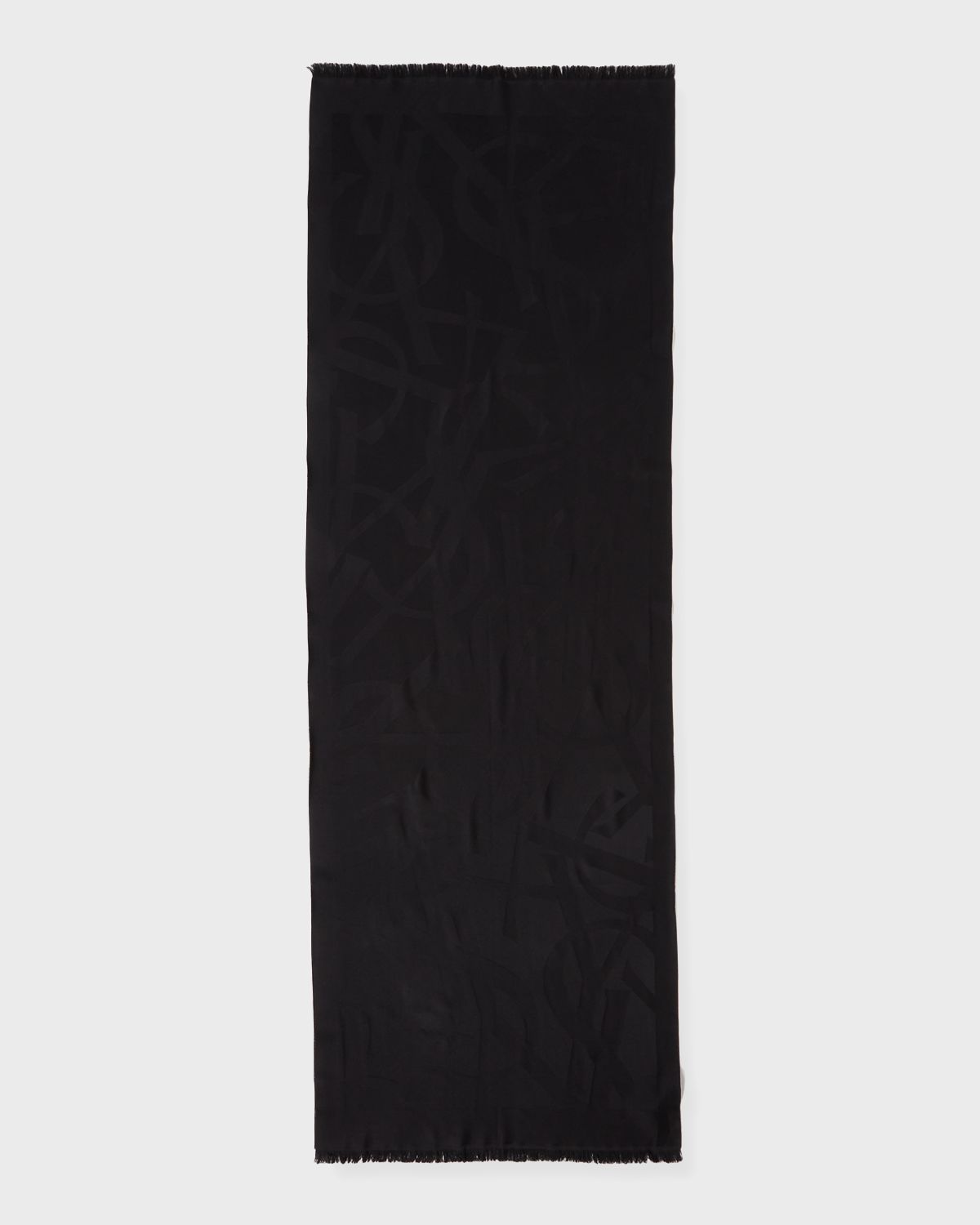 Saint Laurent Tonal YSL Wool Scarf