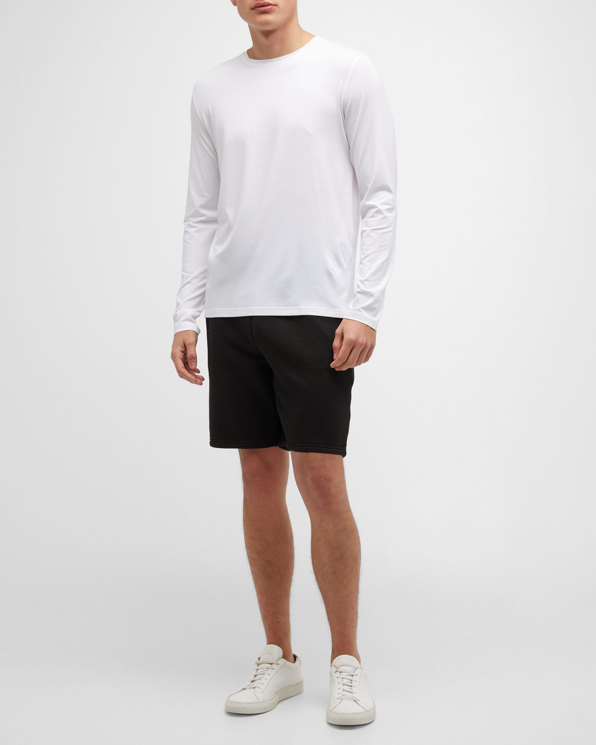 Derek Rose Men's Stretch Long Sleeve Crewneck T-Shirt