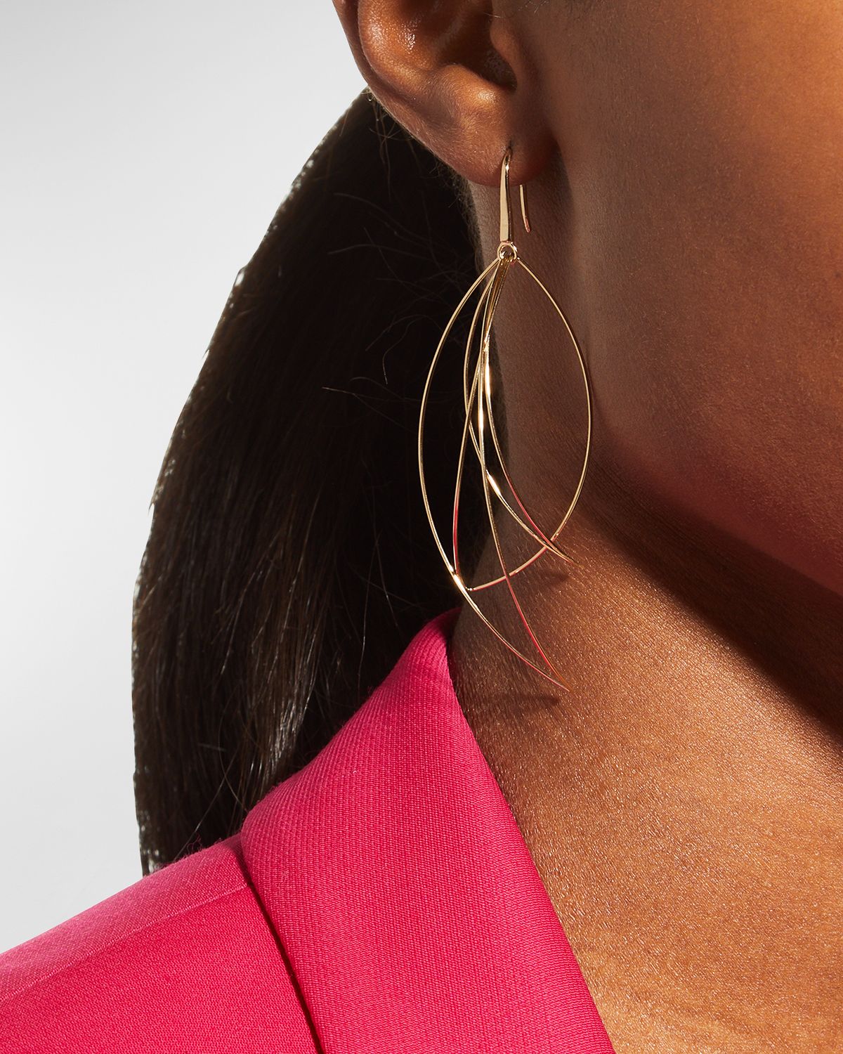 Lana 14K Gold Multi-Curved Wire Marquis Hoop Earrings