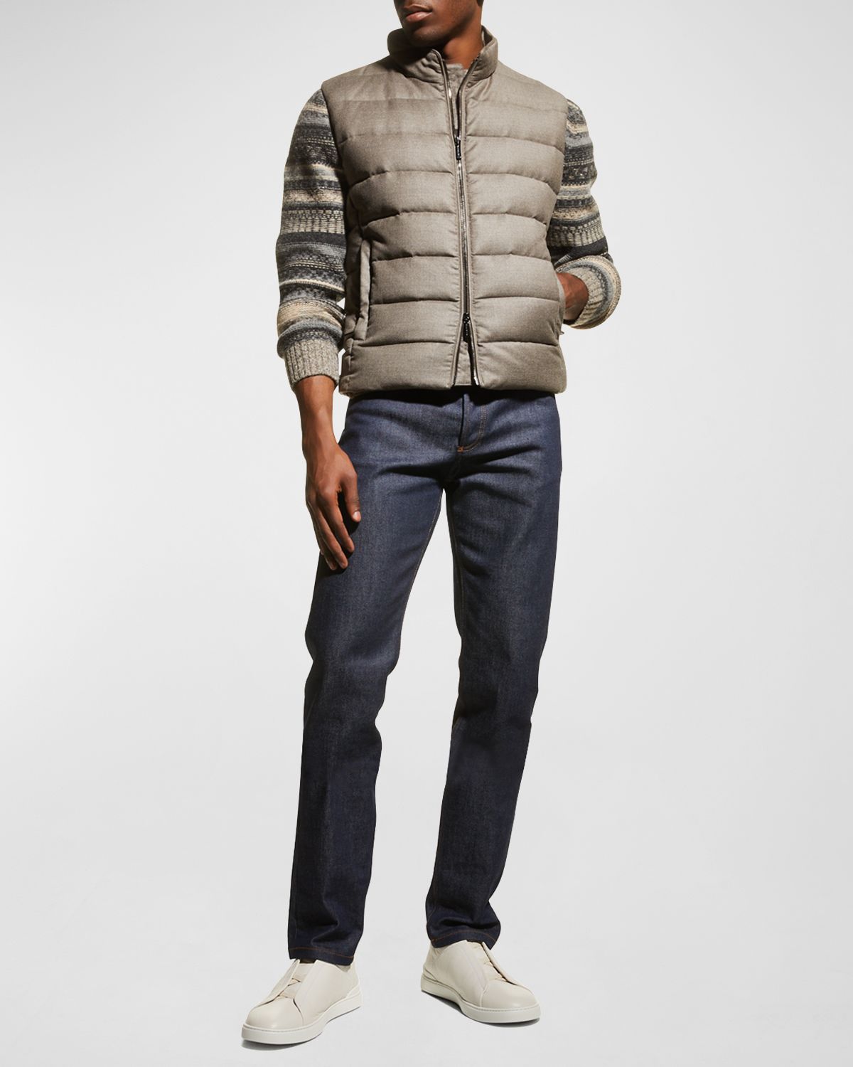 MooRER Men 's Flannel Down Vest | Thumbnail 5 MooRER Men 's Flannel Down Vest | Thumbnail 5