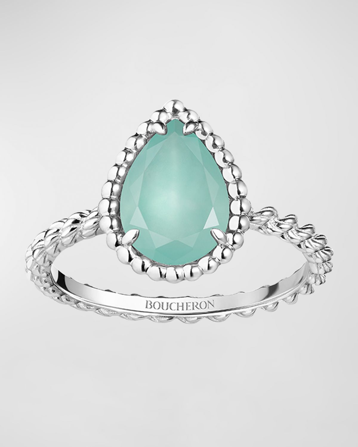 Boucheron Serpent Bohème 18K White Gold Aquaprase Ring