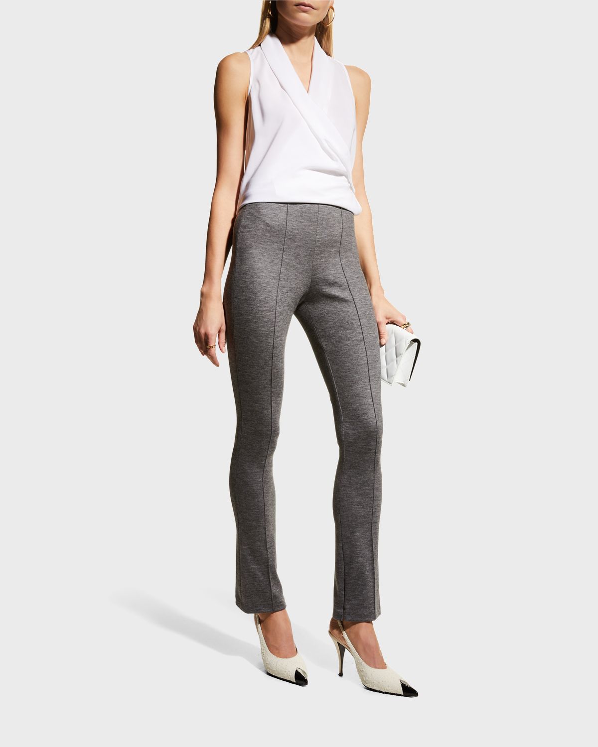 Giorgio Armani Zip-Hem Skinny-Leg Jersey Pants