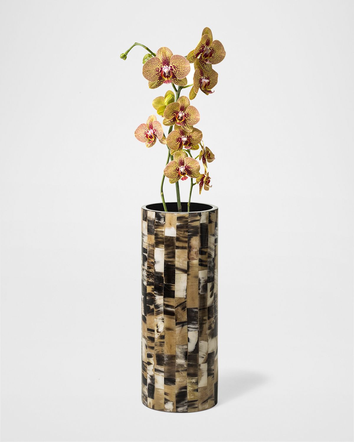 LADORADA Horn Domino 12" Cylinder Vase
