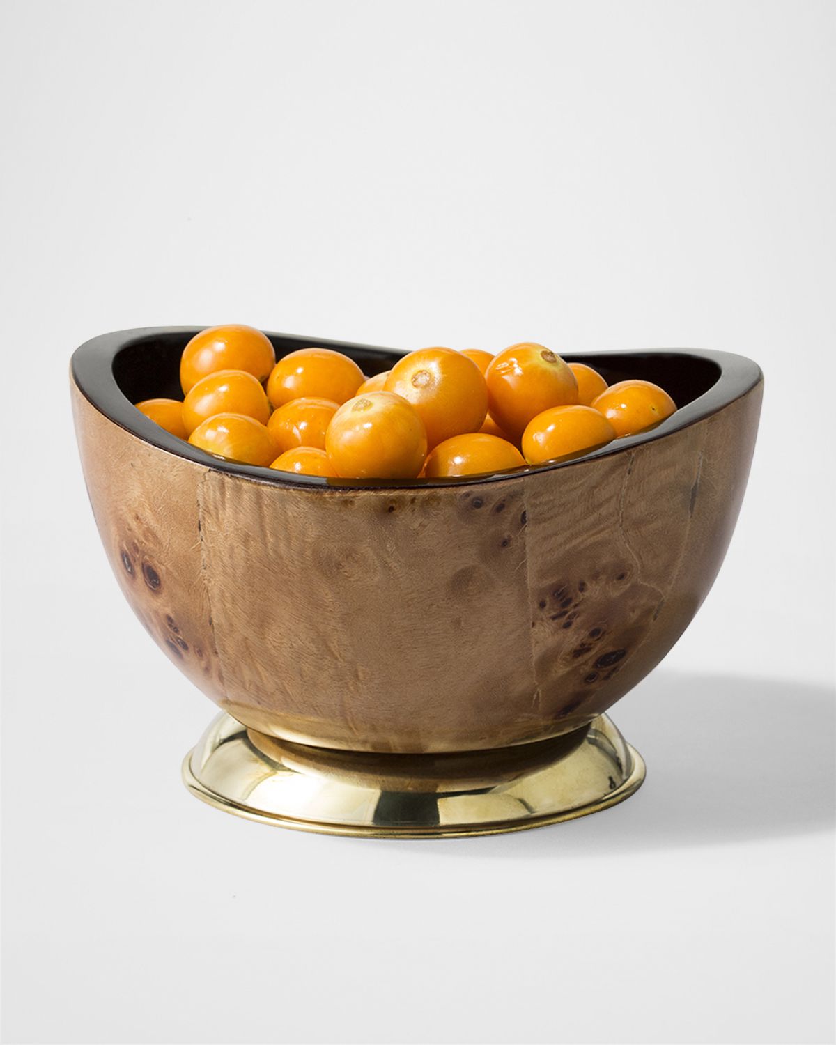 LADORADA Burl Veneer Accent Bowl With Brass Base | Thumbnail 6