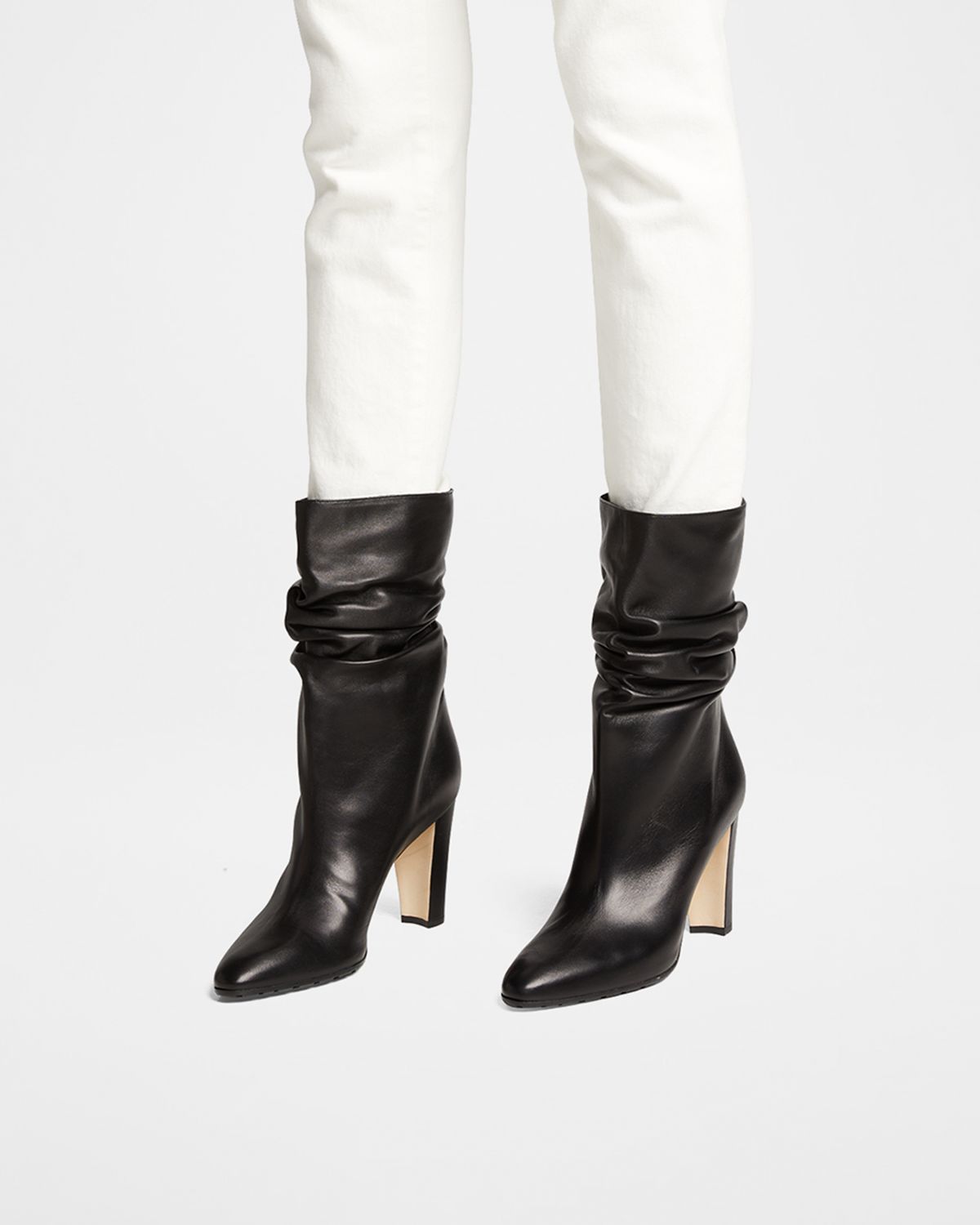 Manolo Blahnik Calasso Napa Slouchy Mid Booties
