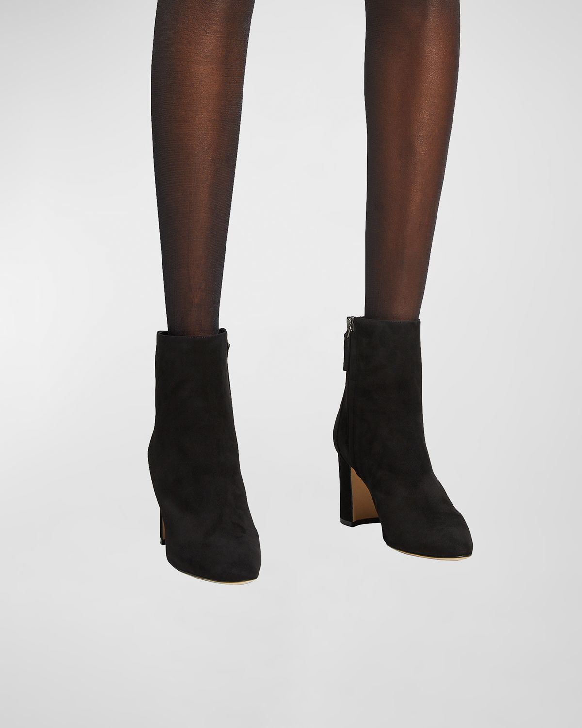 Manolo Blahnik Rosie Suede Zip Ankle Booties