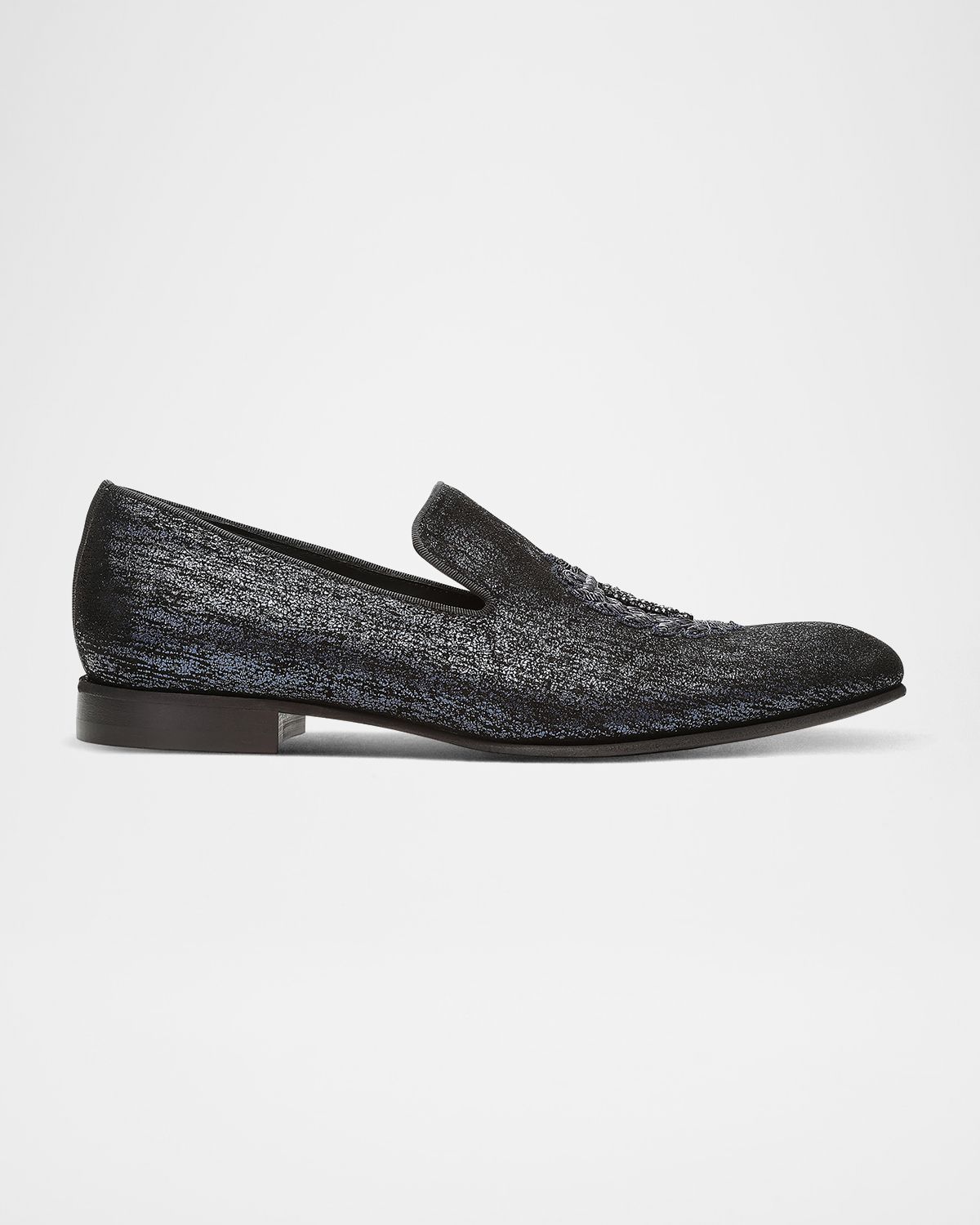 Donald Pliner Men 's Spencer Distressed Metallic Skull Loafers