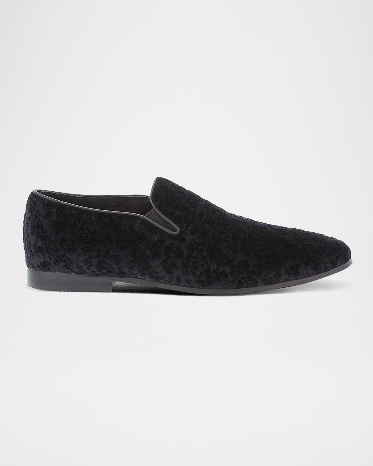 Robert Graham Men 's Sonoma Floral Skull-Embossed Velvet Loafers