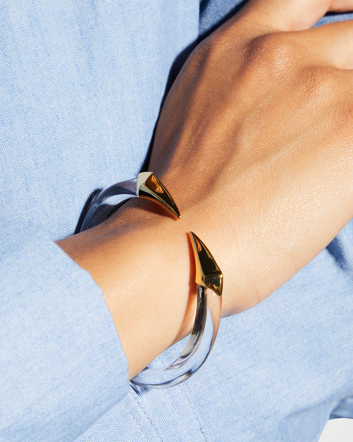 Alexis Bittar Mirrored Pyramid Brake Hinge Bracelet