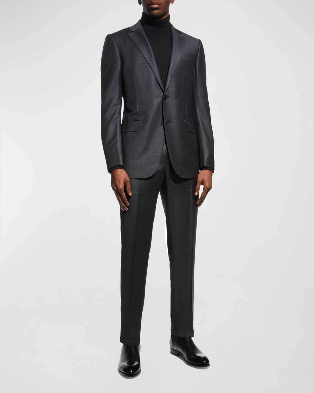 ZEGNA Men's Wool Tic-Weave Suit