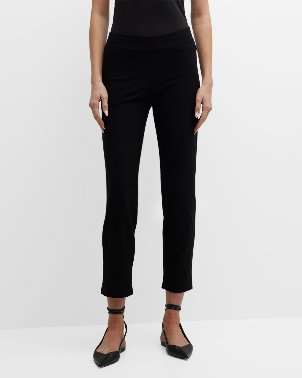 Eileen Fisher Washable Stretch Crepe Slim Ankle Pants