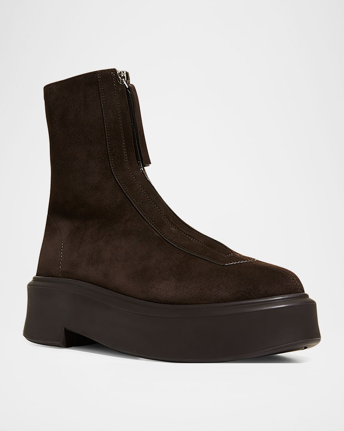 THE ROW Suede Zip Moto Booties | Thumbnail 5