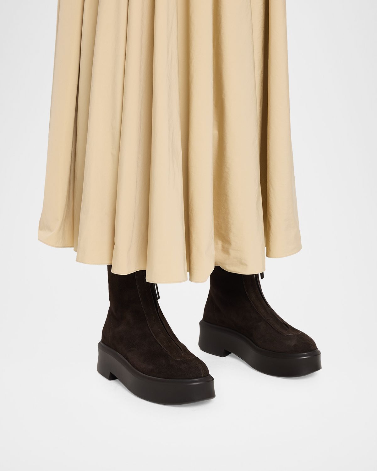 THE ROW Suede Zip Moto Booties | Thumbnail 6