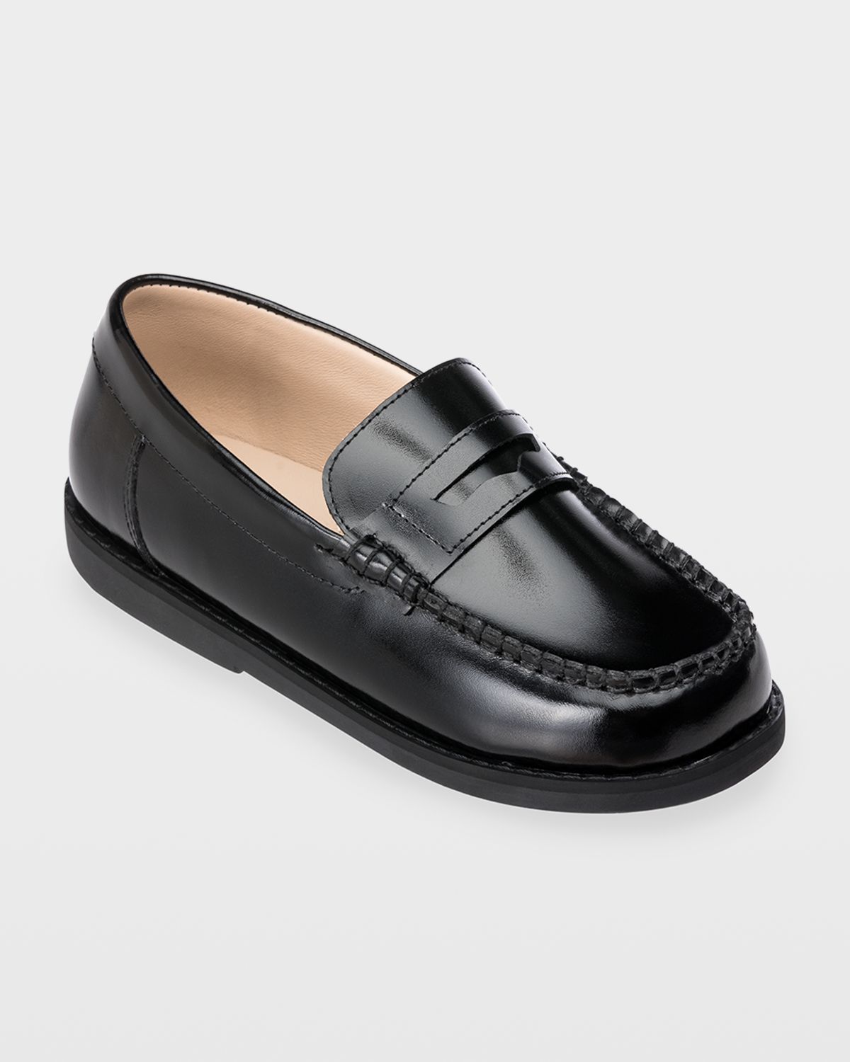 Elephantito Girl 's Scholar Smooth Leather Penny Loafers | Thumbnail 3