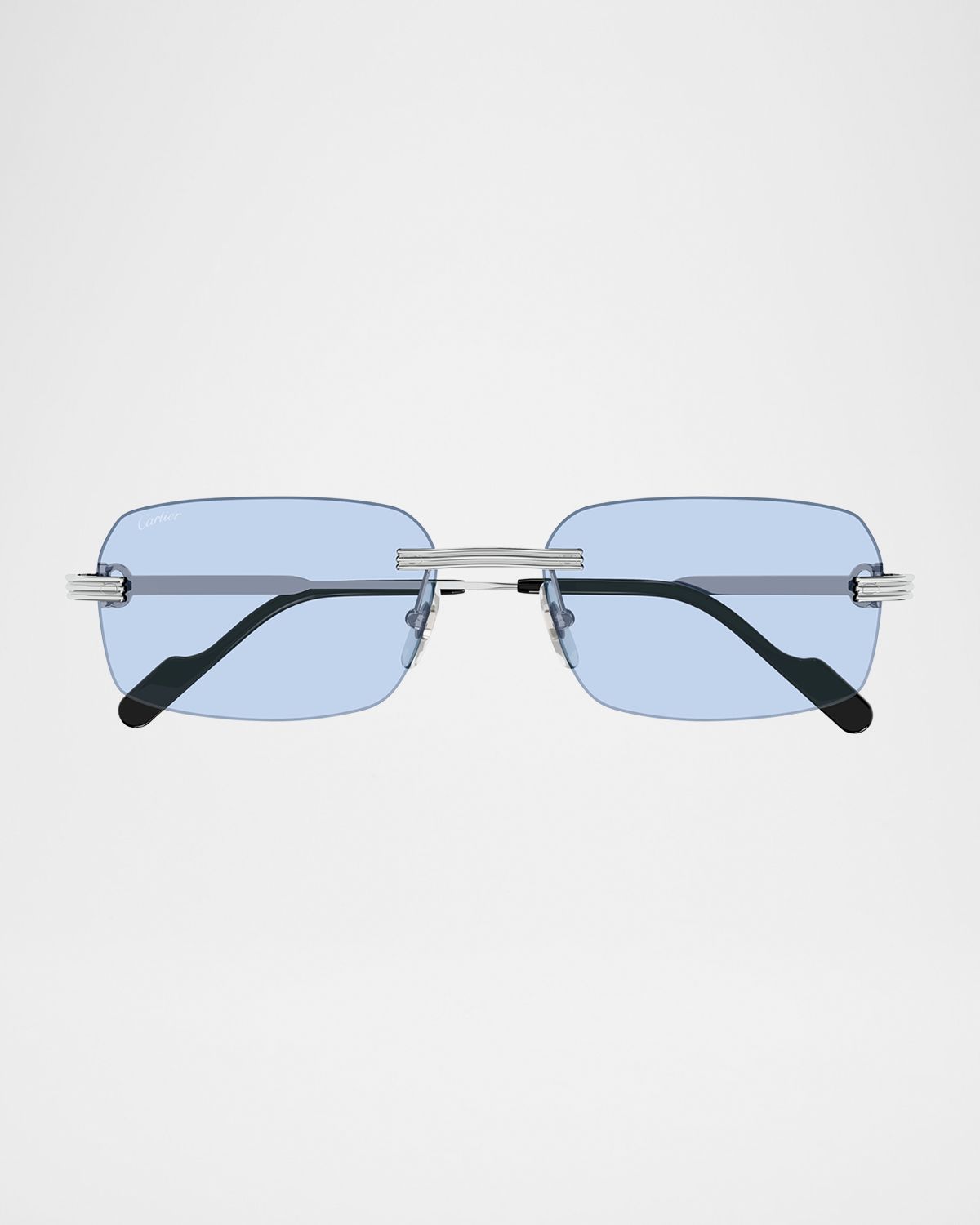 Cartier Men 's Rimless Rectangle Metal Sunglasses | Thumbnail 4