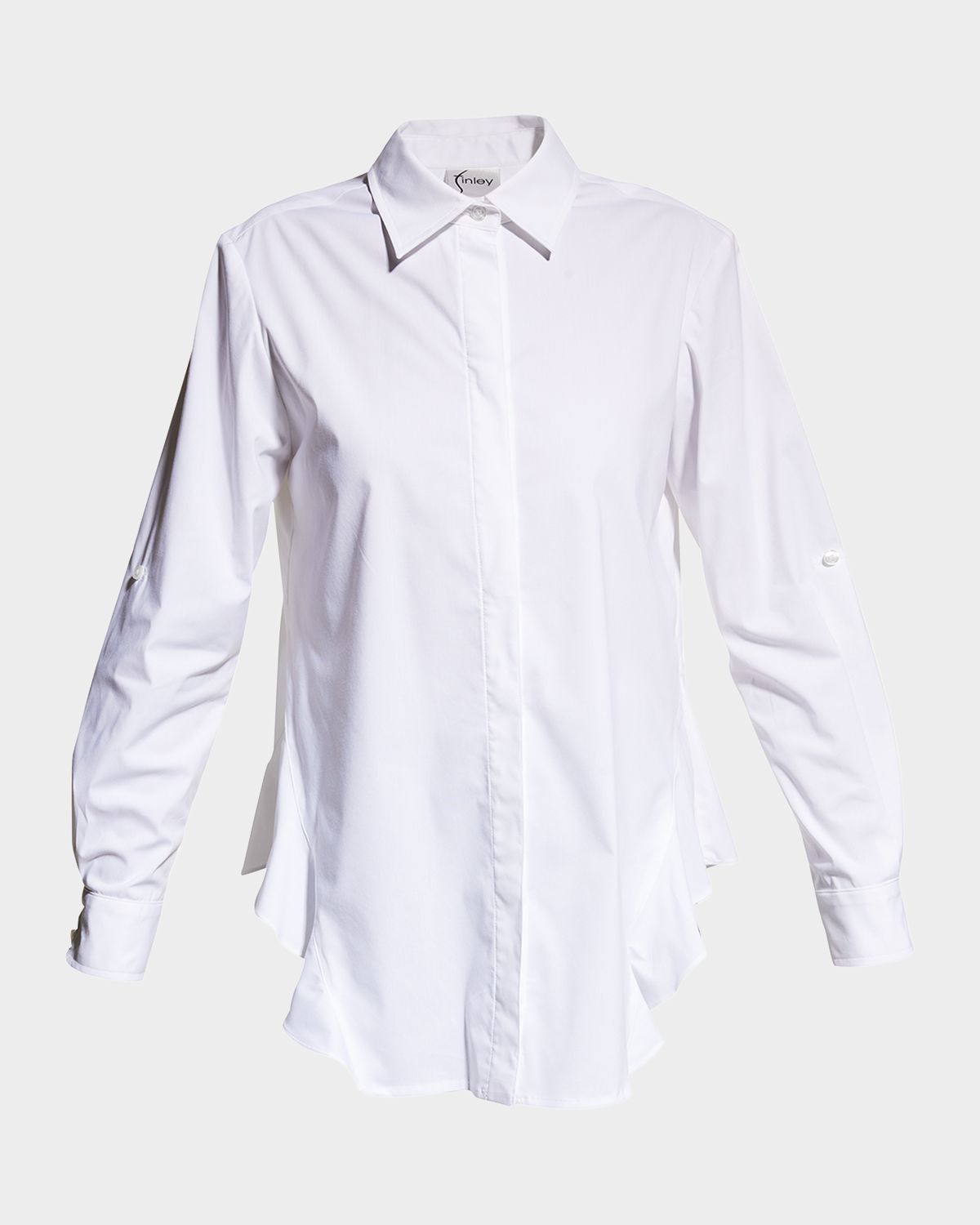 Finley Agatha Side-Flounce Poplin Shirt