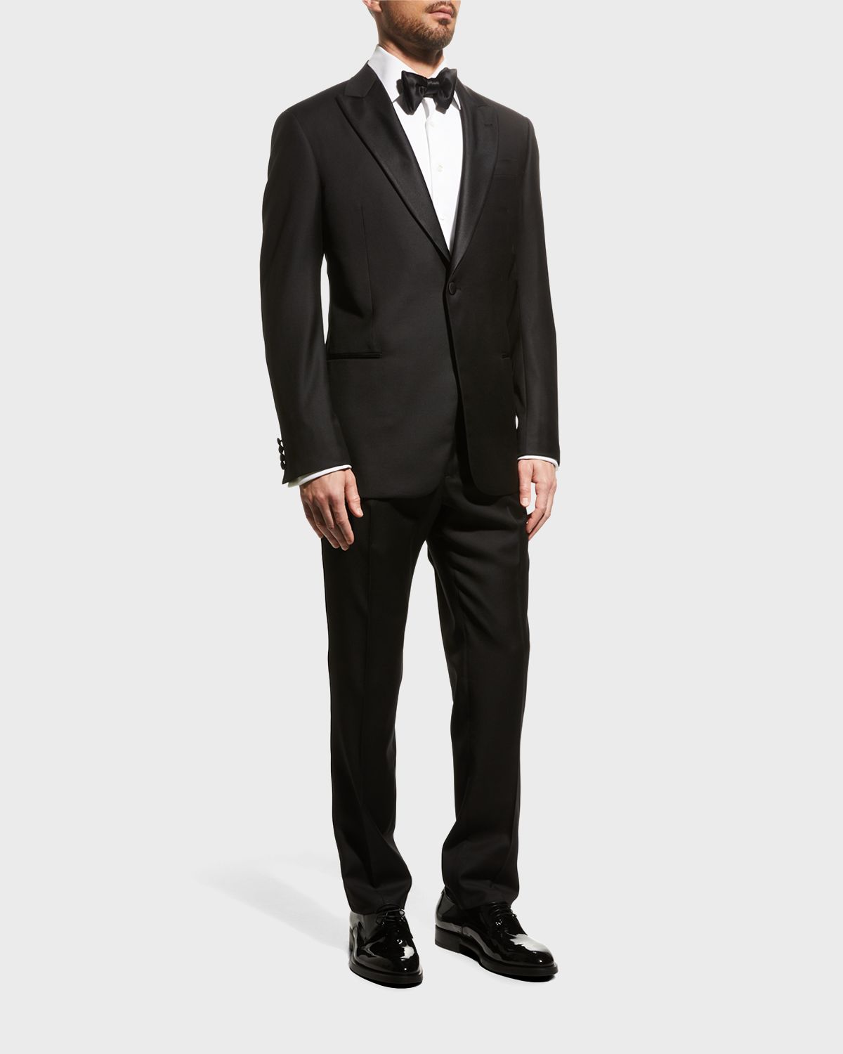 Emporio Armani Men 's Solid Peak-Lapel Tuxedo