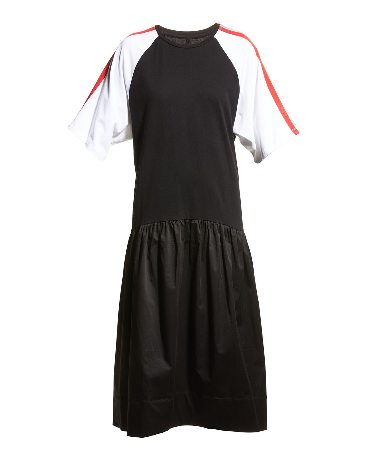 Cynthia Rowley Double-Striped Tiered Combo Dress