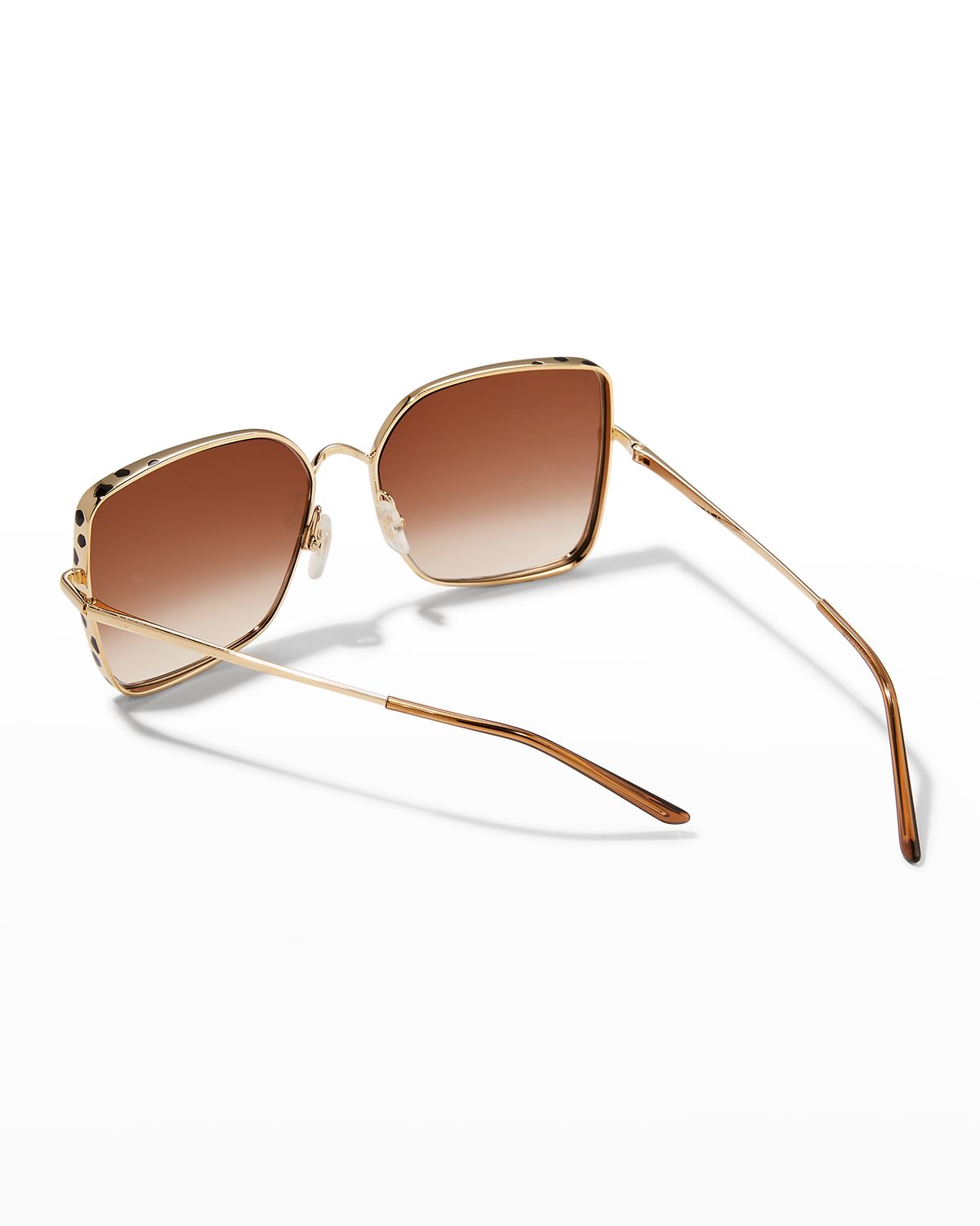 Cartier Oversized Rectangle Metal Sunglasses
