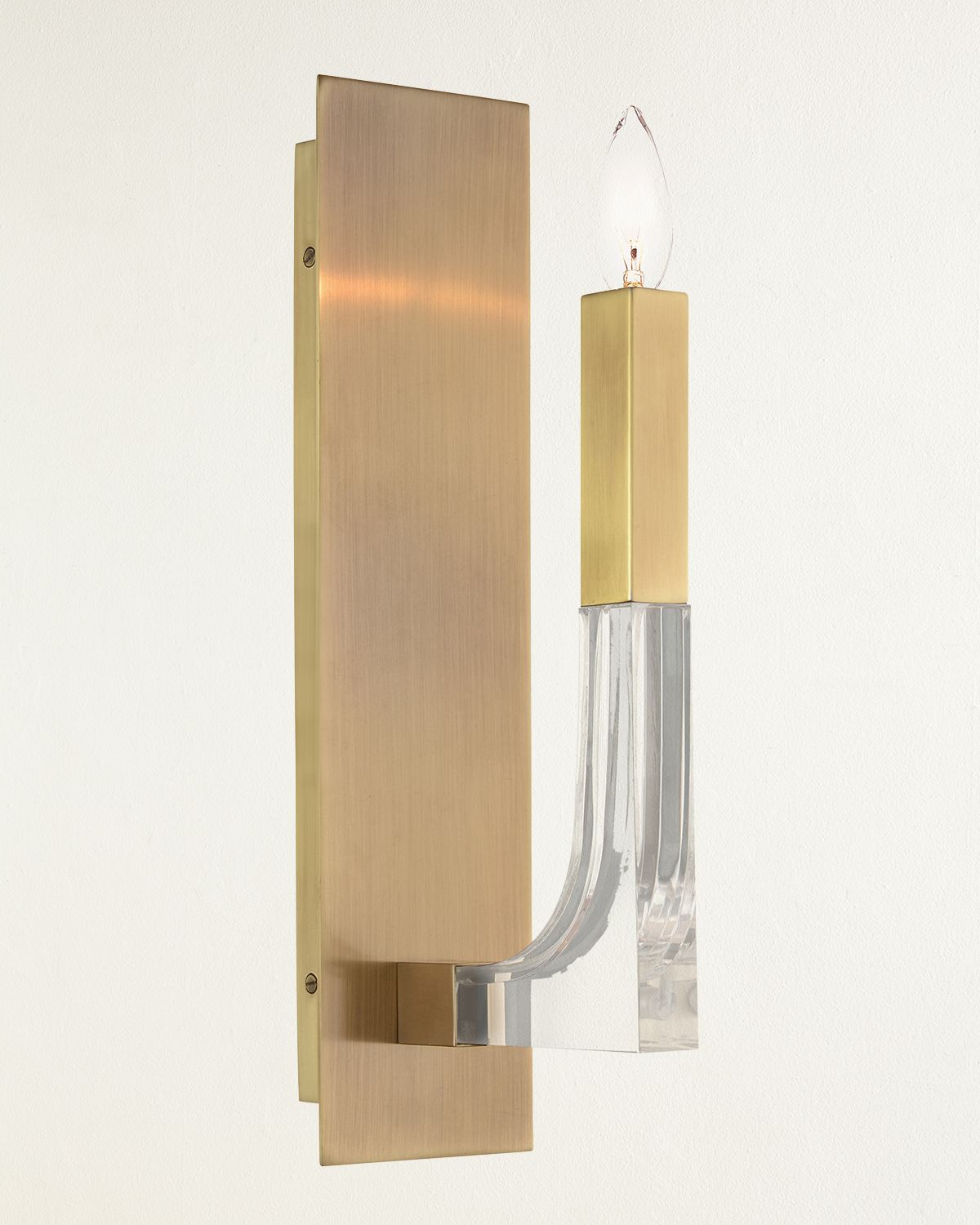 John-Richard Collection Acrylic & Brass Single Light Wall Sconce | Thumbnail 3 John-Richard Collection Acrylic & Brass Single Light Wall Sconce | Thumbnail 3