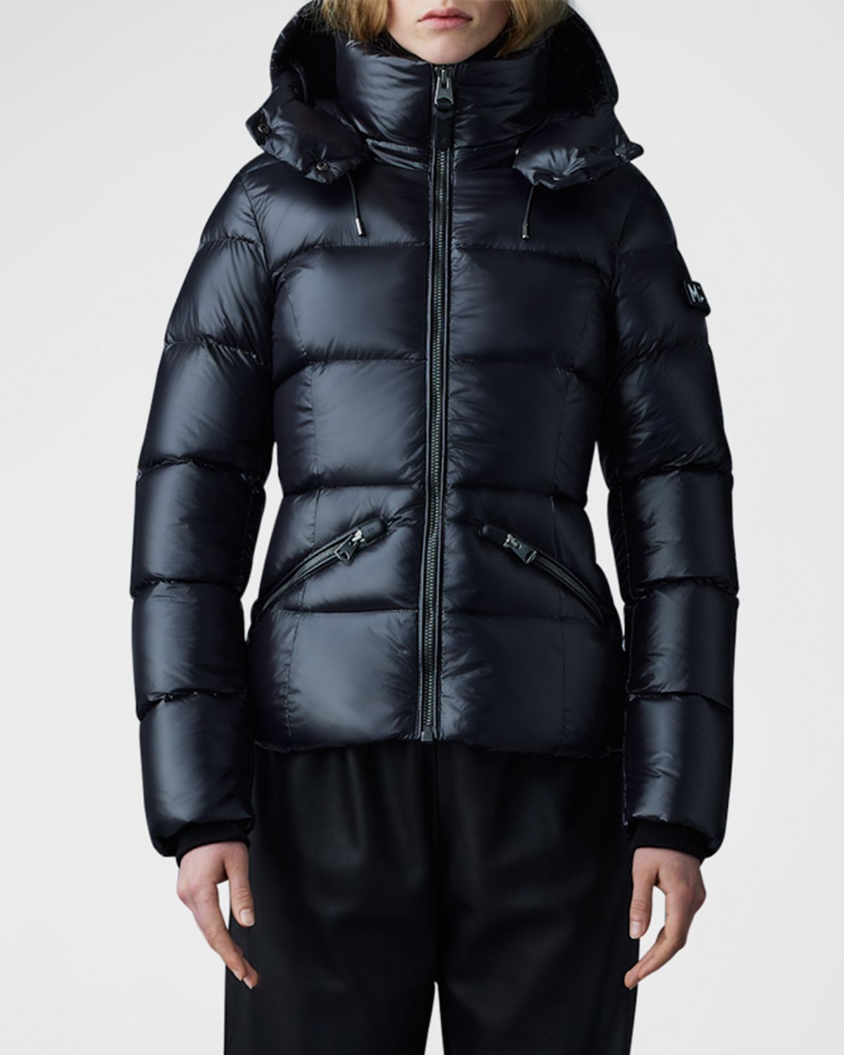 Mackage Madalyn Lustrous Light Down Jacket with Hood