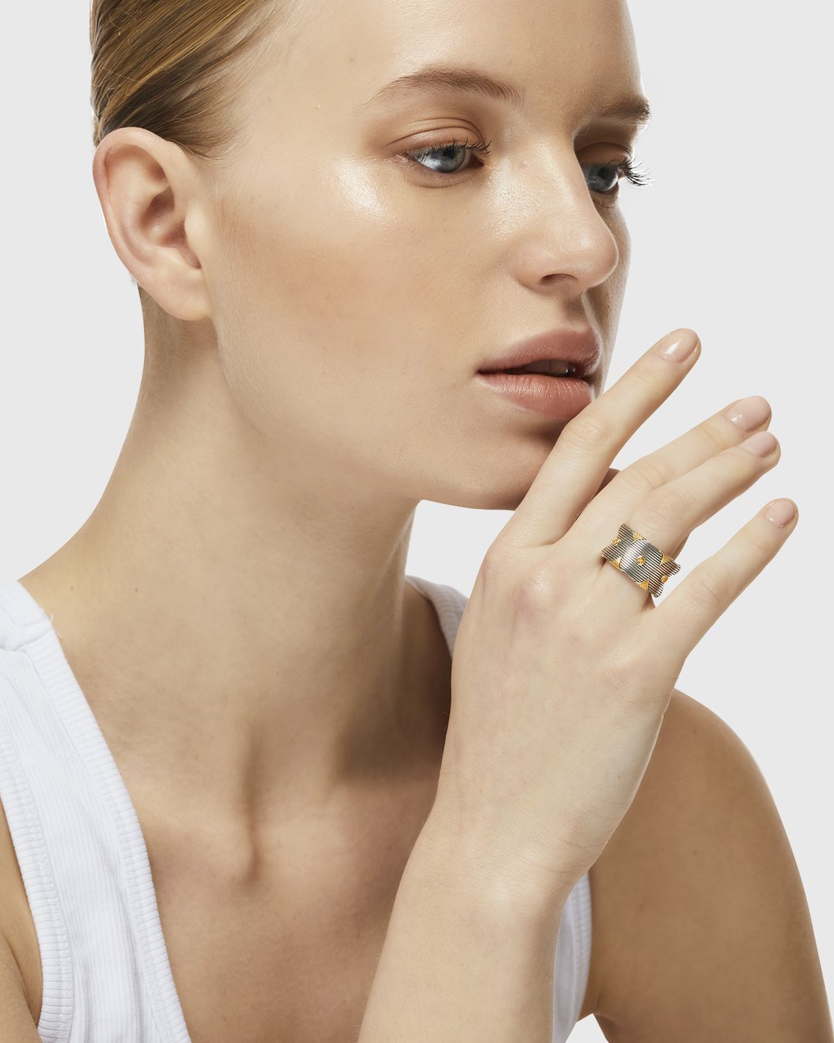 Konstantino Delos Two-Tone Band Ring, Size 7