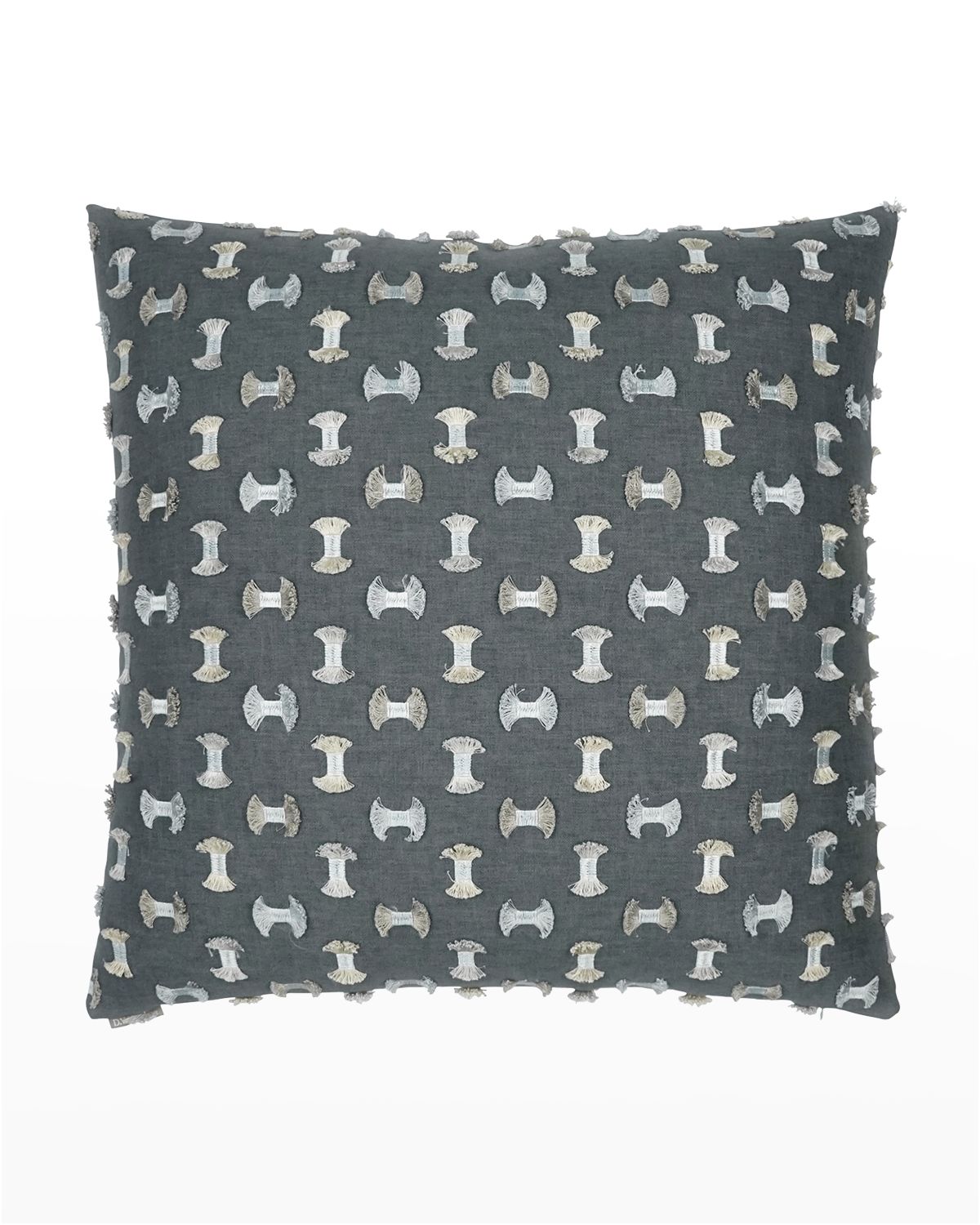 D.V. KAP Home Frayed - Gunmetal 24x24" Pillow