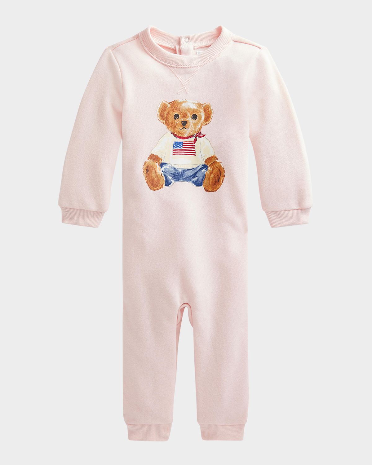 Ralph Lauren Girl 's Polar Bear Coverall, Size Newborn-12M