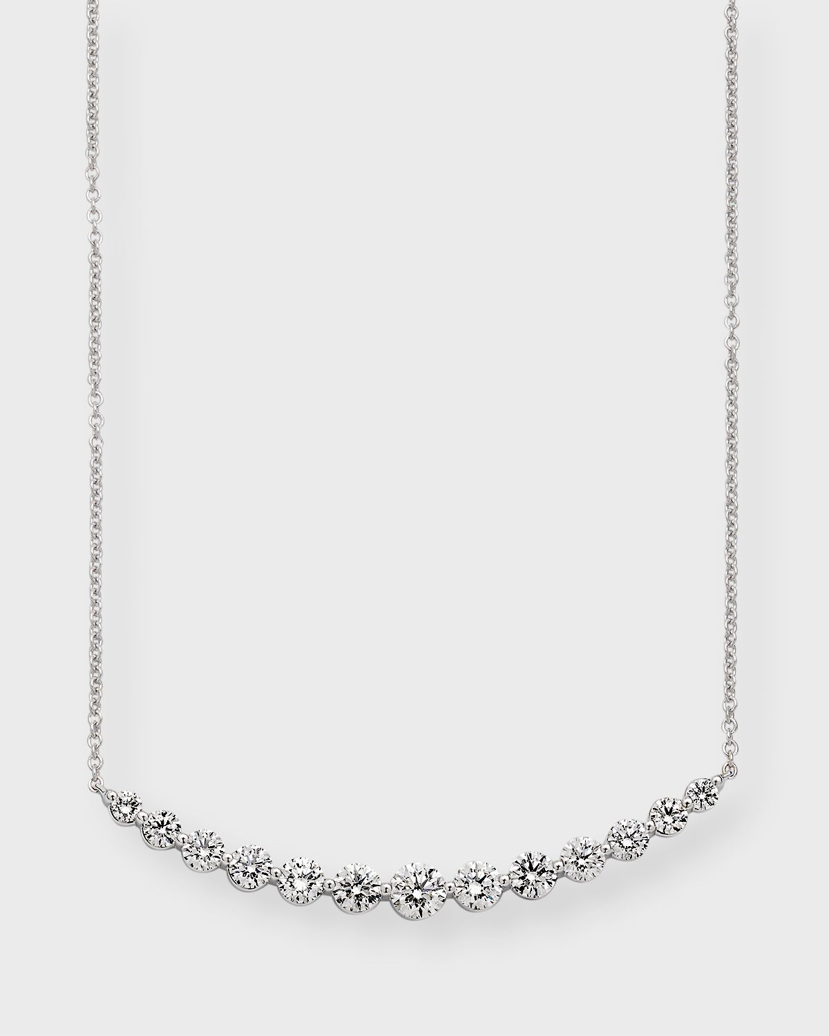 Neiman Marcus Diamonds 18k White Gold 13 Round Diamond Smiley Necklace