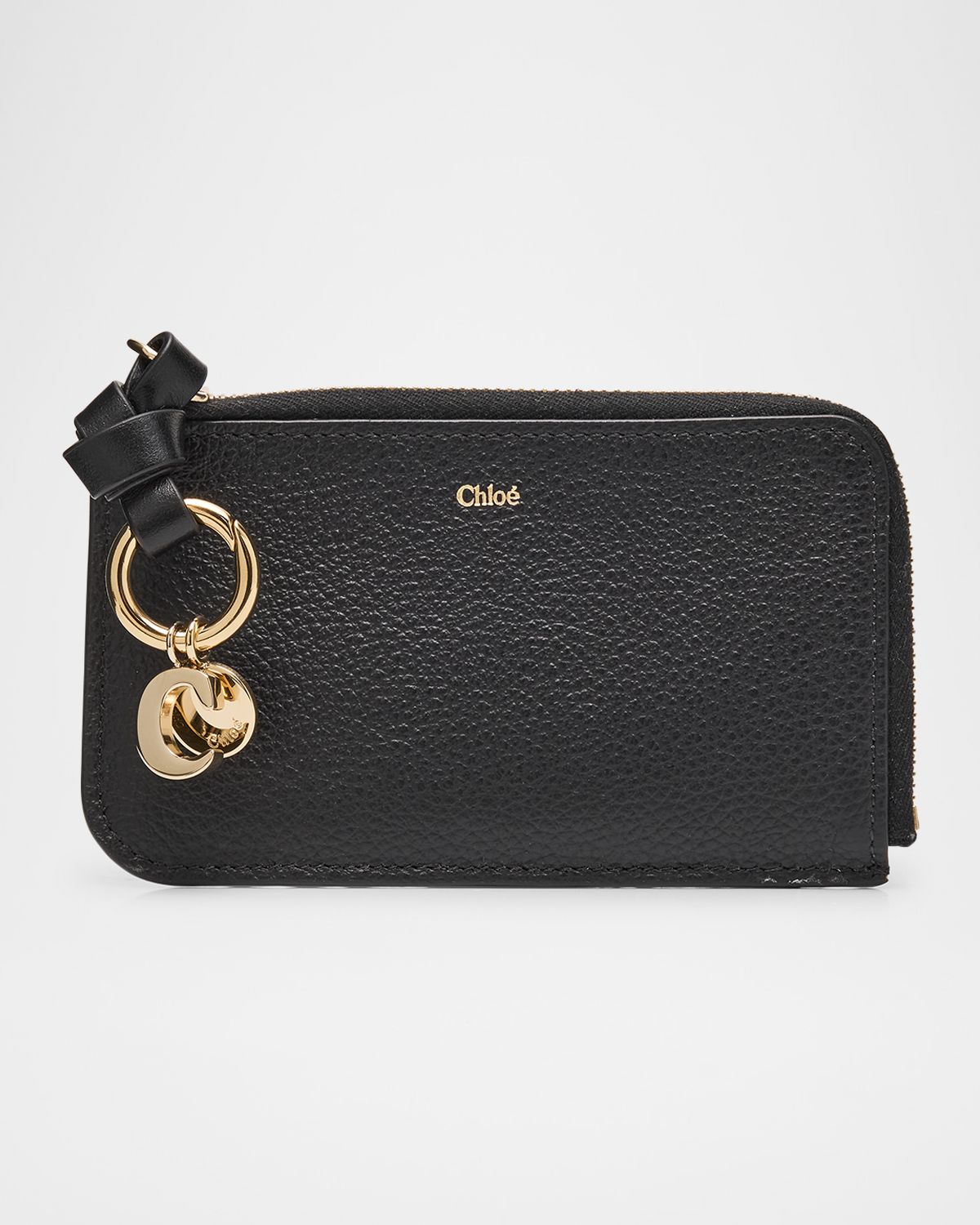 Chloe Alphabet Zip Leather Card Case