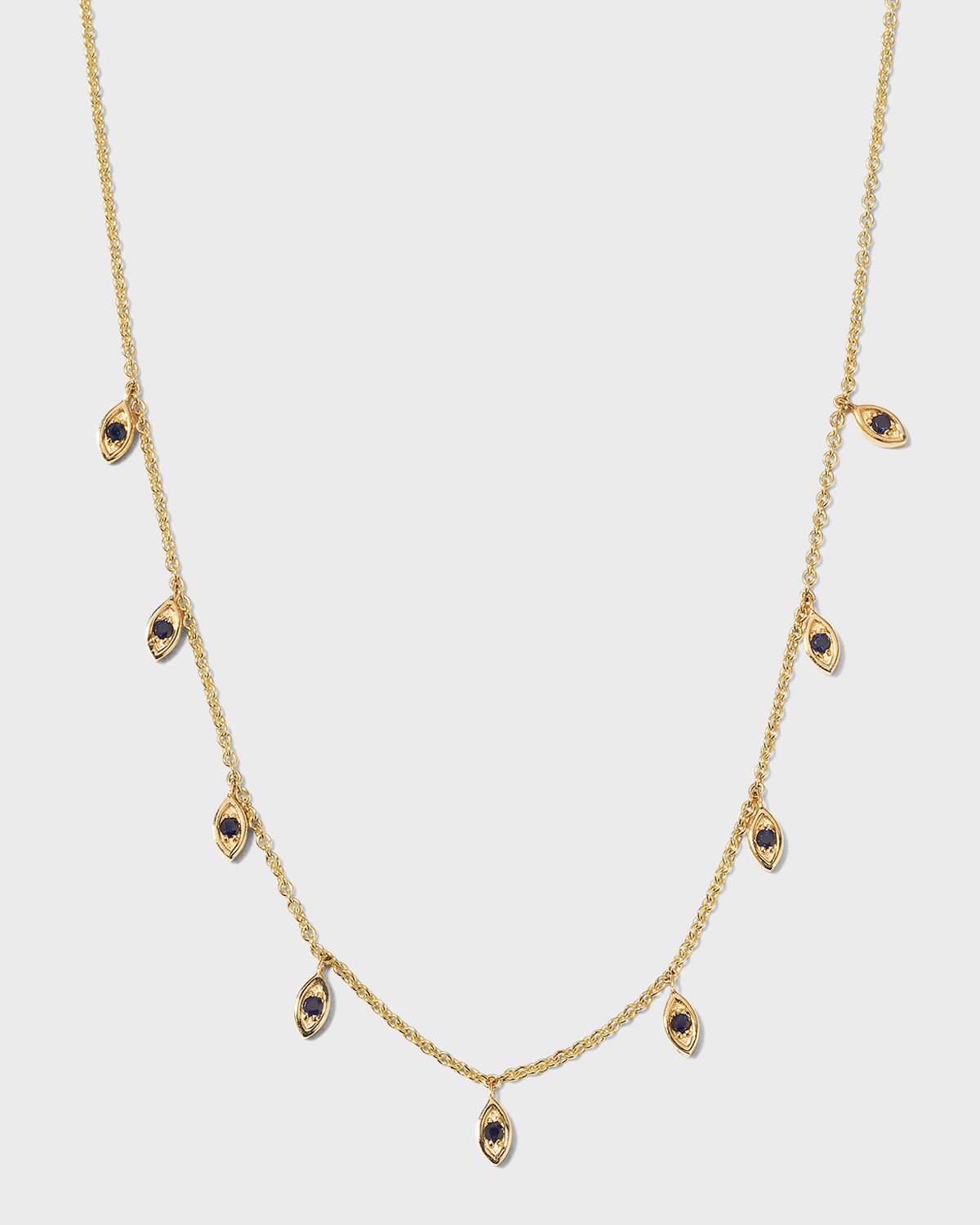 Sydney Evan 9 Marquis Sapphire Fringe Necklace