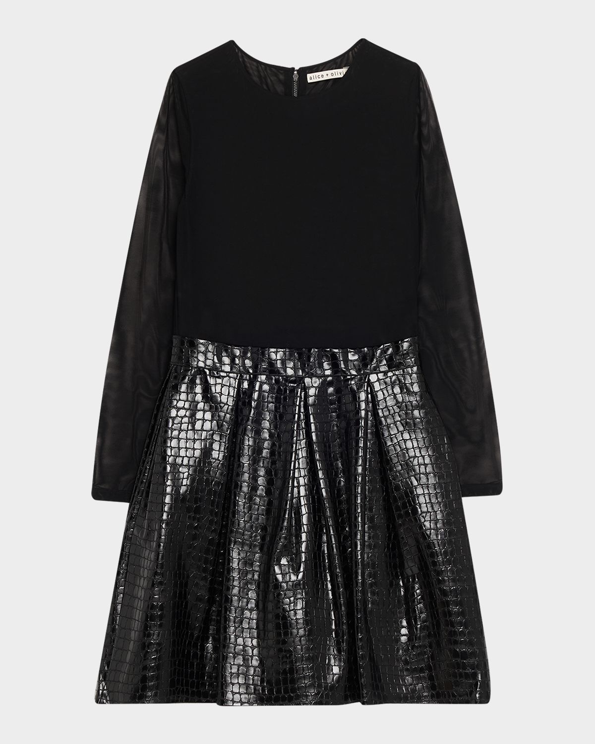 ALICE + OLIVIA Chara Vegan-Leather Party Dress | Thumbnail 6