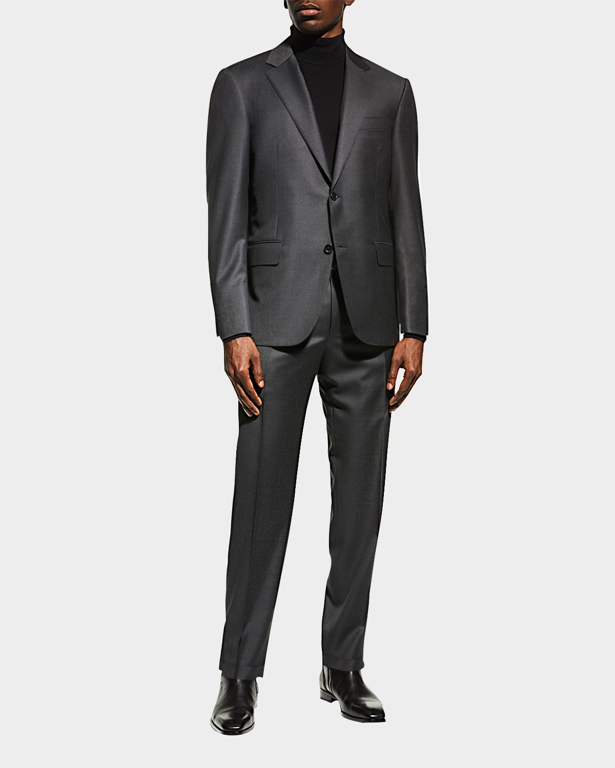 Canali Men 's Solid Wool Suit