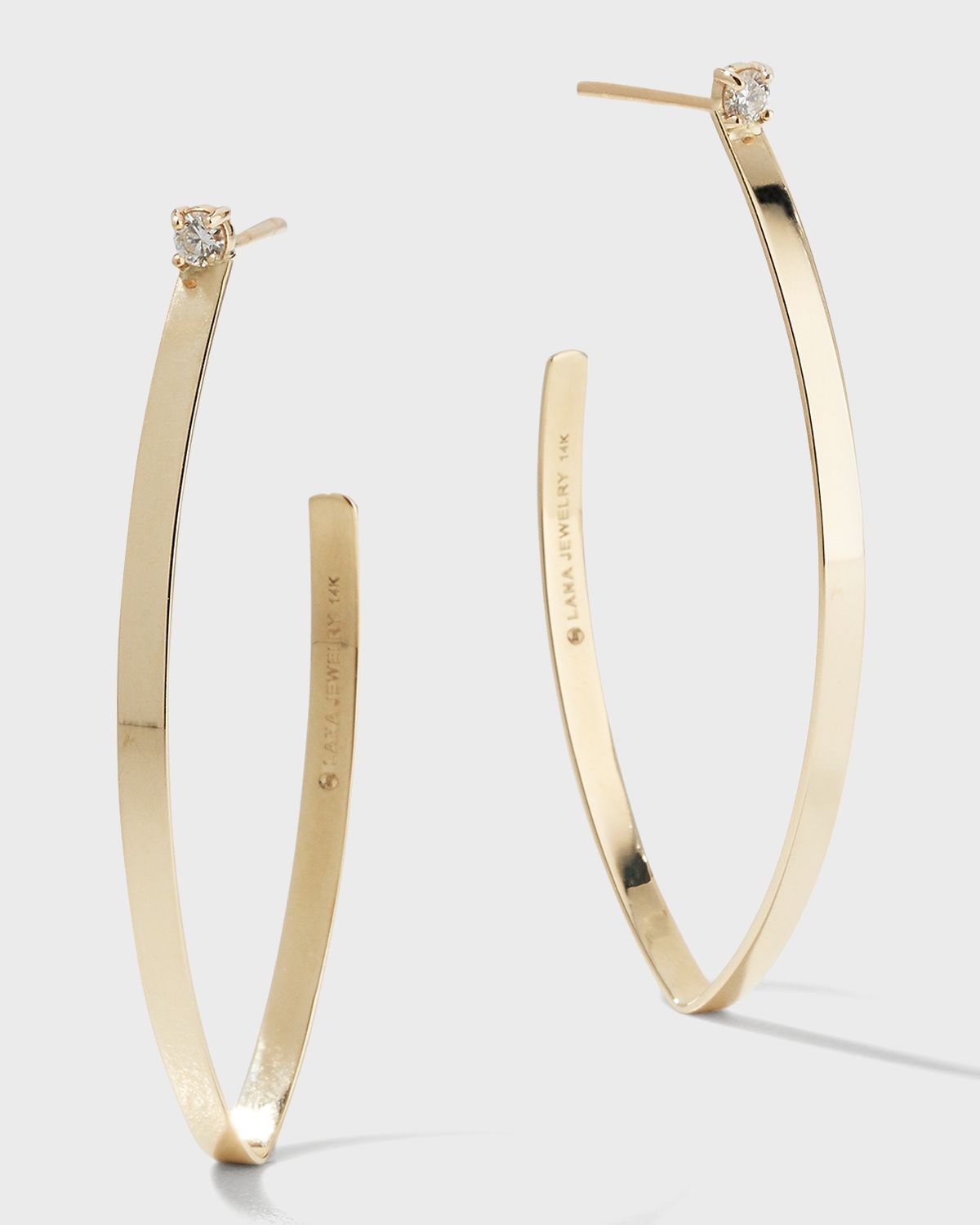 LANA Solo Small Flat Blake Hoop Earrings, 41mm