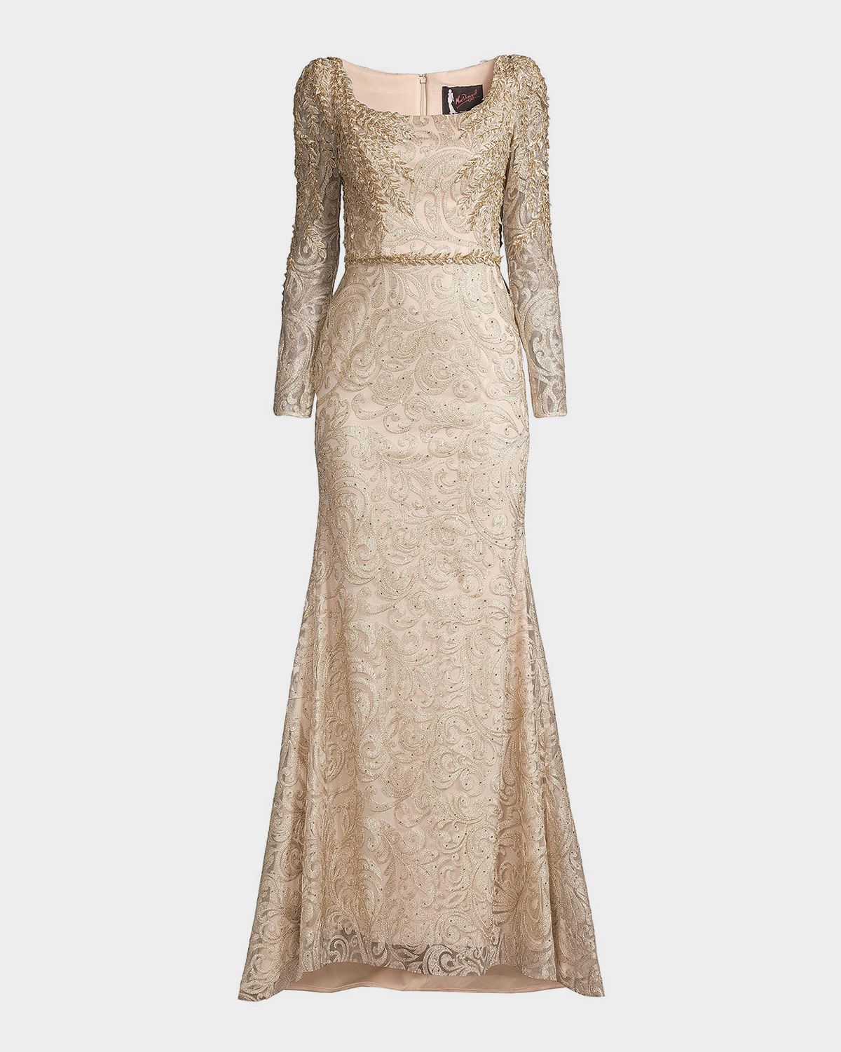 Mac Duggal Beaded Lace A-Line Gown