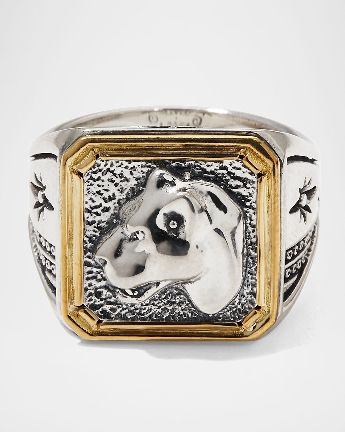 Konstantino Men 's Panther Two-Tone Sterling Silver Ring