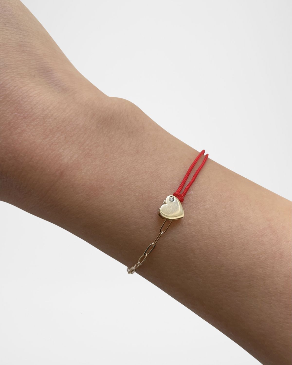 Zoe Lev Jewelry 14K Gold Heart Split Fortune Bracelet