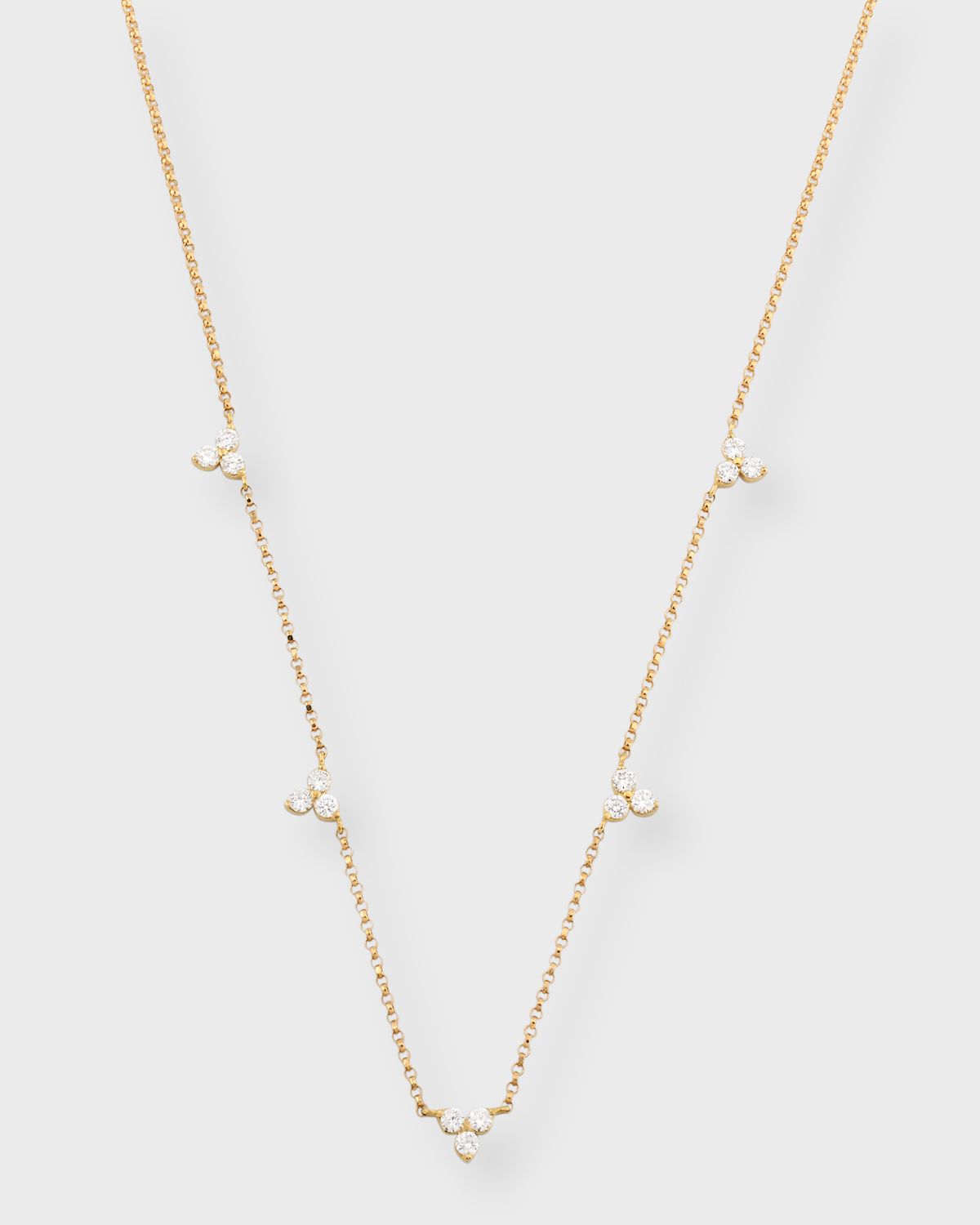 Roberto Coin 3-Diamond Cluster 5-Station Necklace