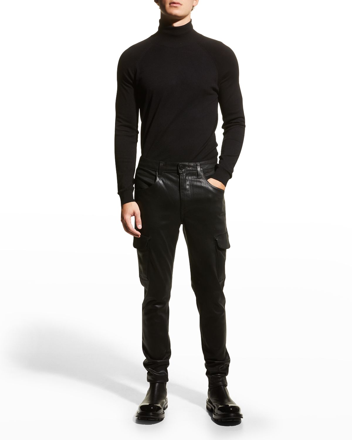 monfrere Men 's Preston Coated Denim Cargo Pants