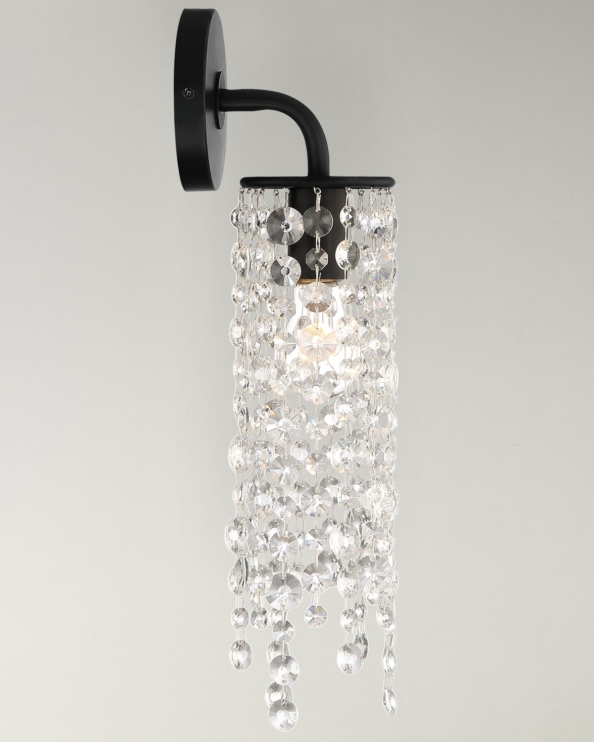 Crystorama Gabrielle 1-Light Matte Black Wall Mount