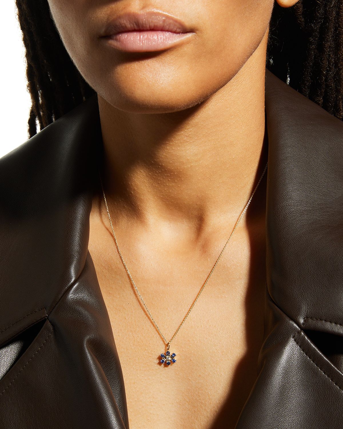 Sydney Evan Eye with Stone Surrounding Sapphire Necklace
