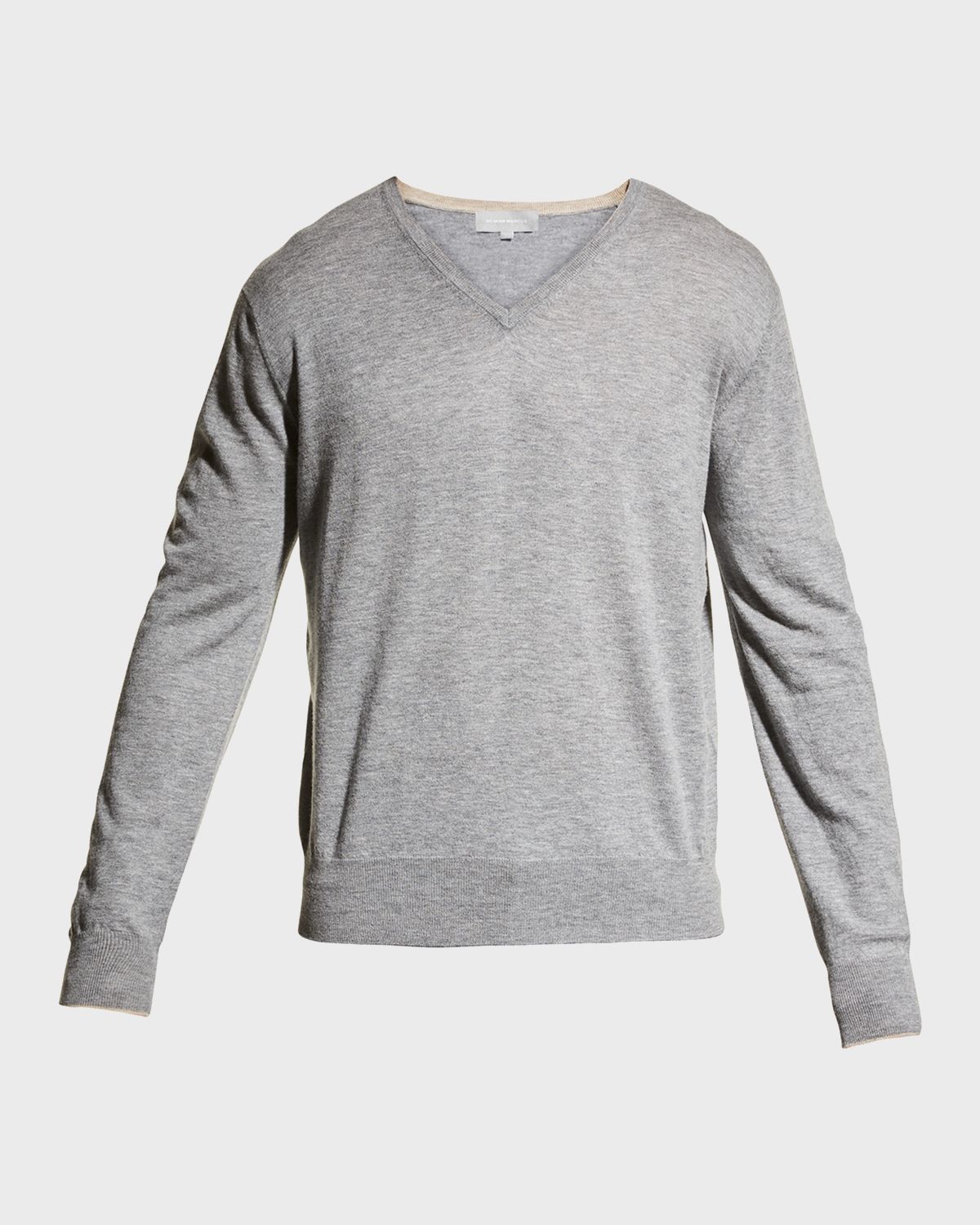 Neiman Marcus Men 's Extra Lightweight Wool-Cashmere V-Neck Sweater