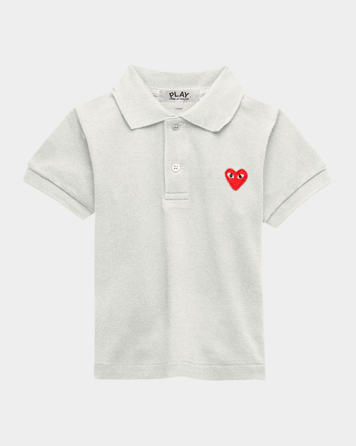 Comme des Garcons Kid 's Heart Graphic Polo Shirt, Size -6 | Thumbnail 4 Comme des Garcons Kid 's Heart Graphic Polo Shirt, Size -6 | Thumbnail 4