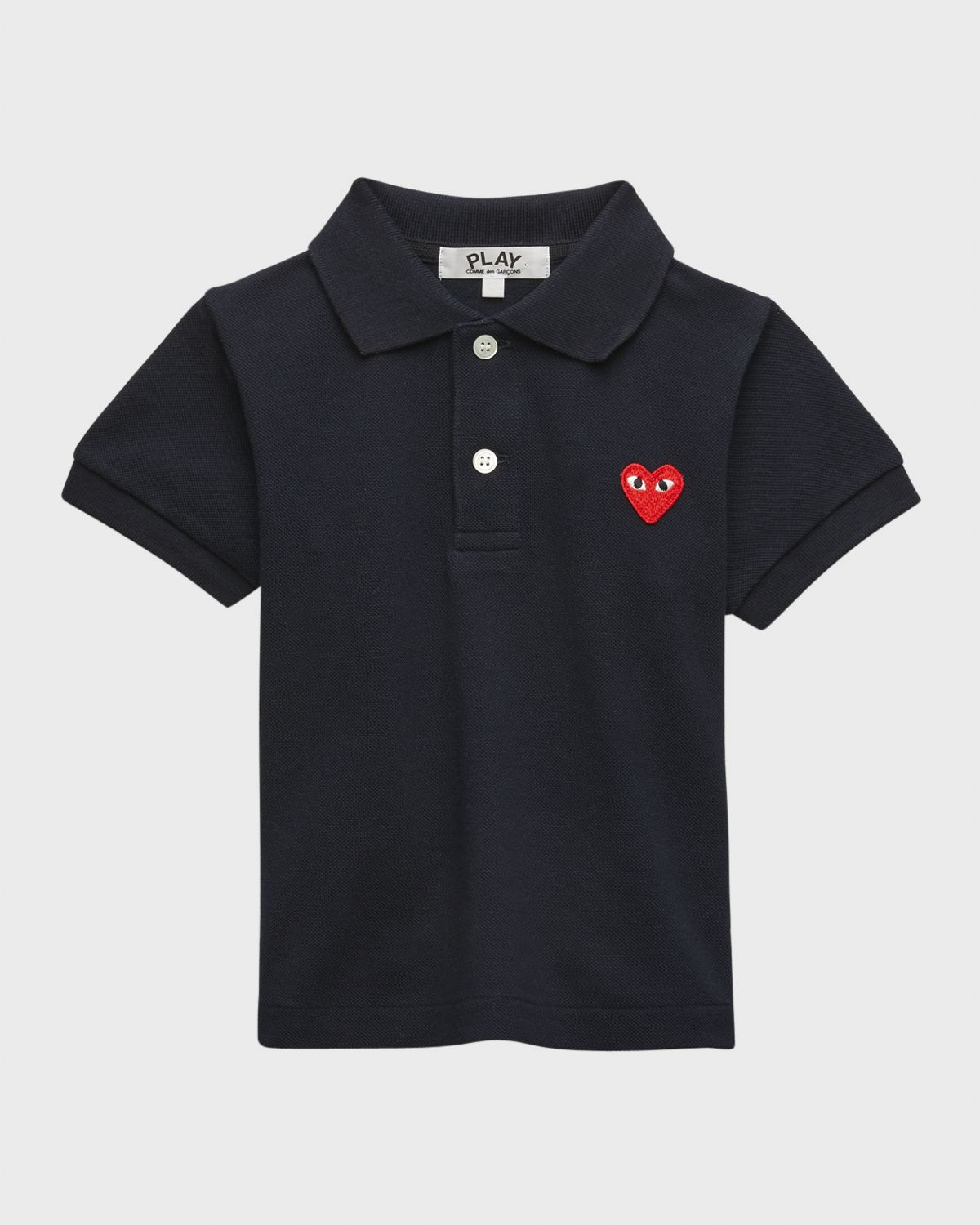 Comme des Garcons Kid 's Heart Graphic Polo Shirt, Size -6 | Thumbnail 4 Comme des Garcons Kid 's Heart Graphic Polo Shirt, Size -6 | Thumbnail 4