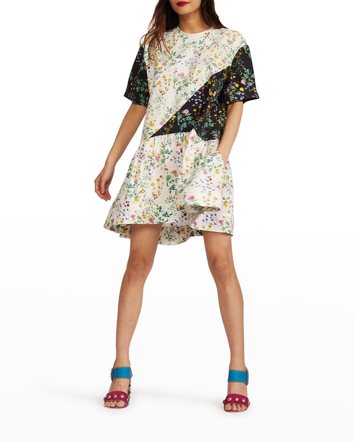 Cynthia Rowley Demi Patchwork Tee Dress