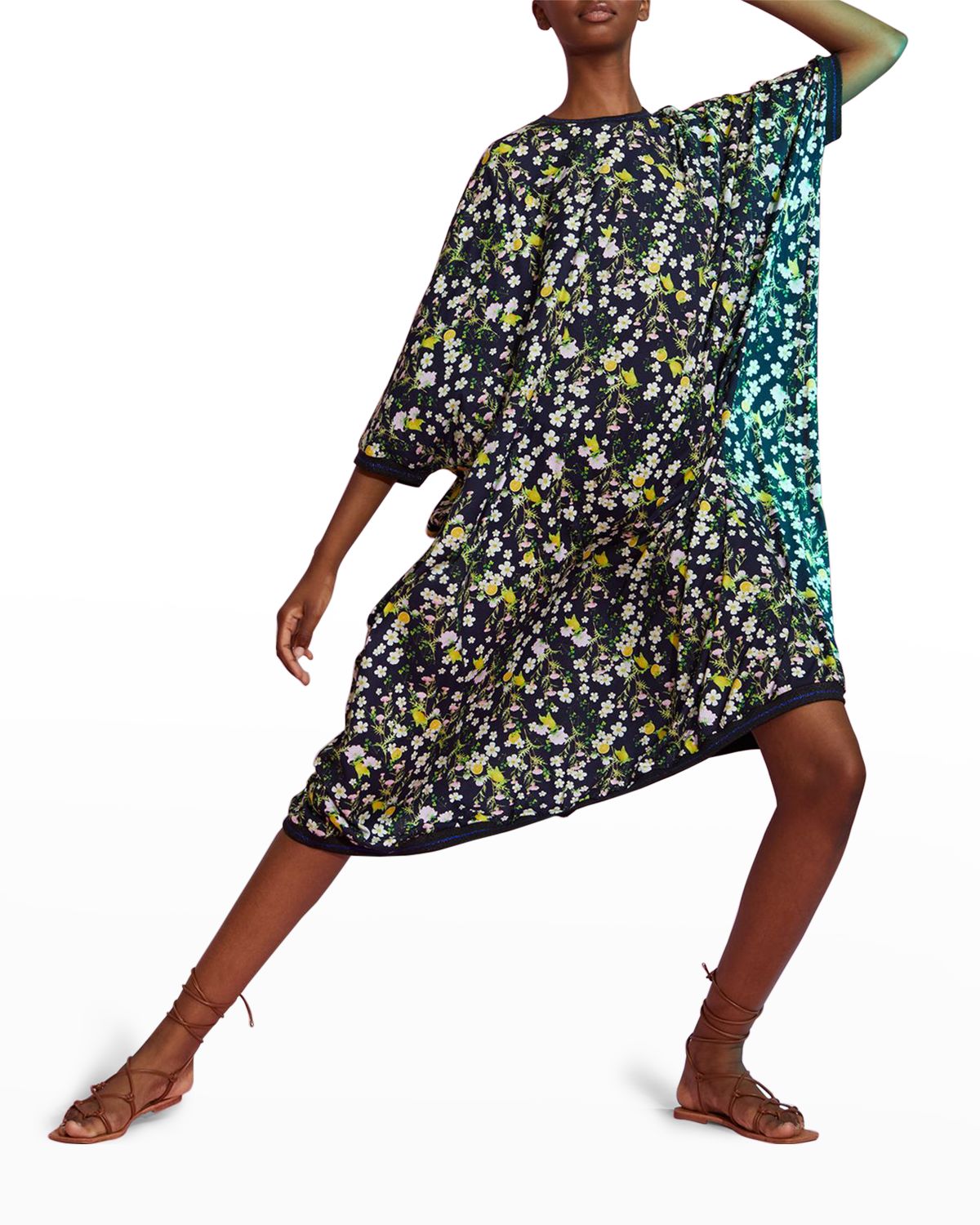 Cynthia Rowley Oversized Floral-Print Tee Dress