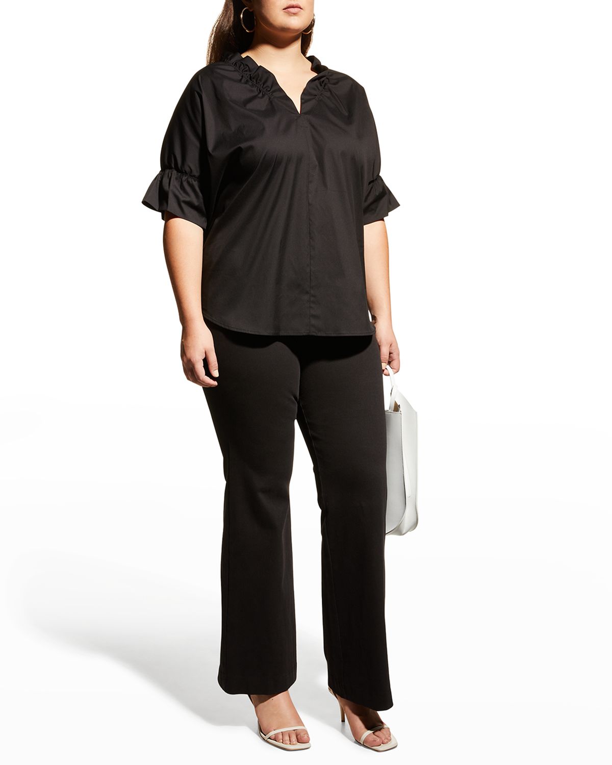 Finley Plus Size Crosby Solid Ruffle Shirt
