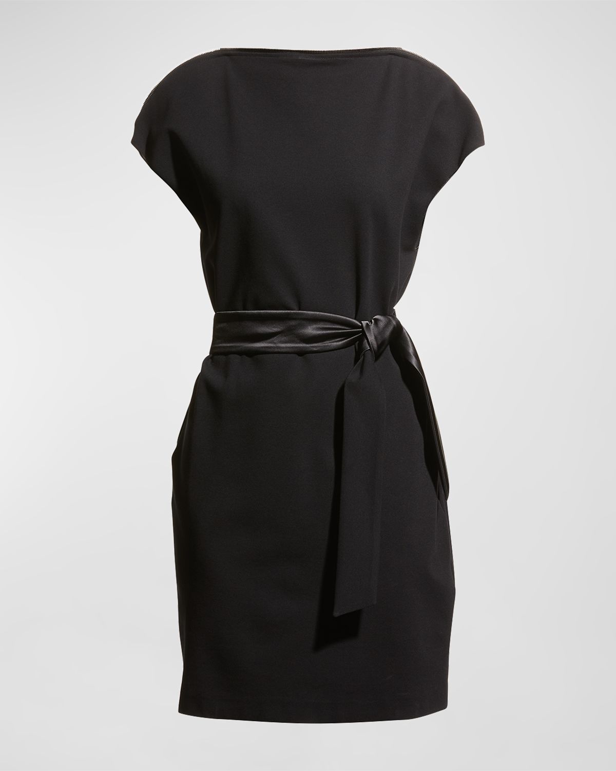Emporio Armani Zip-Neck Milano Jersey Midi Dress