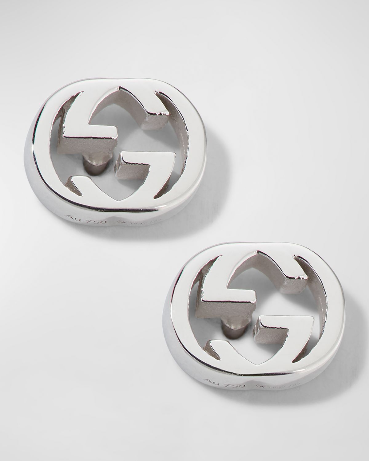 Gucci Interlocking-G Stud Earrings in White Gold