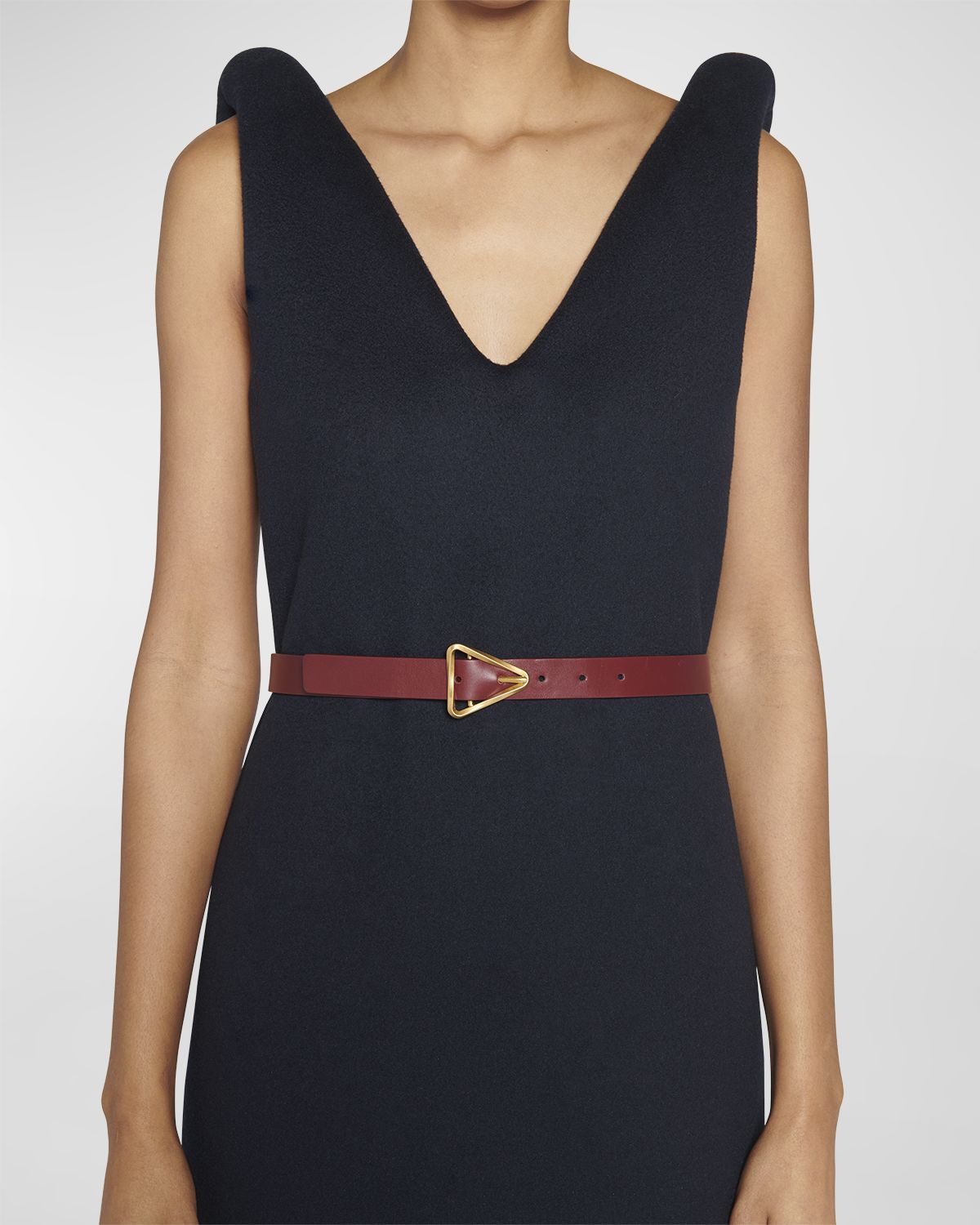 Bottega Veneta Twisted Triangle Napa Buckle Belt